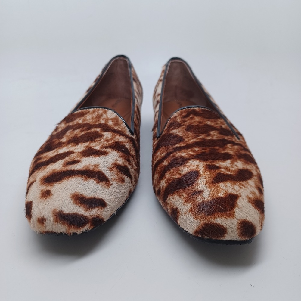 Donald Pliner Womens Leopard Calf Hair Reena Loafers Flats Brown Tan US 8.5 M - Picture 4 of 13